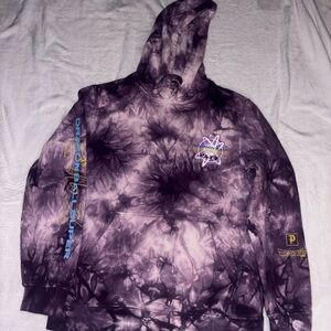 Primitive x Dragon Ball Super Beerus Hoodie Tie Dye Medium Anime Purple Graphic